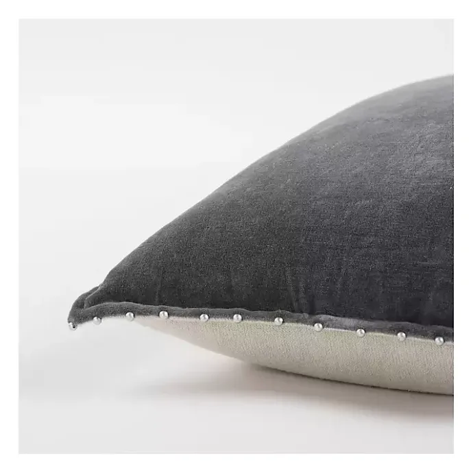 Outlet Kirklands Home Dark Solid Cotton Pillow, 22 in. Gray