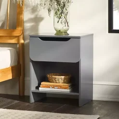 Clearance Kirklands Home Dark Stanley Single Drawer Nightstand Gray