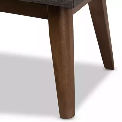 Sale Kirklands Home Dark Tufted Walnut Wood Bench Gray