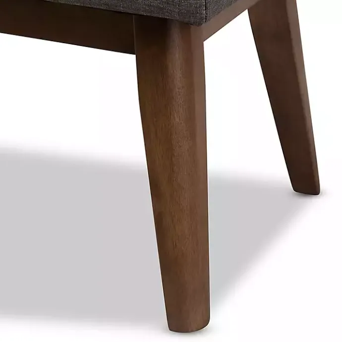 Sale Kirklands Home Dark Tufted Walnut Wood Bench Gray