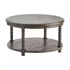 Online Kirklands Home Dark Turned Legs Cofee Table Gray