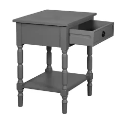 Hot Kirklands Home Dark Wood Barrett Accent Table Gray