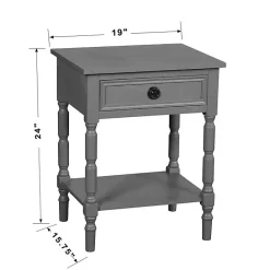 Hot Kirklands Home Dark Wood Barrett Accent Table Gray