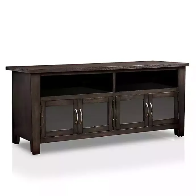 Outlet Kirklands Home Dark Wood 4-Door Media Cabinet Gray