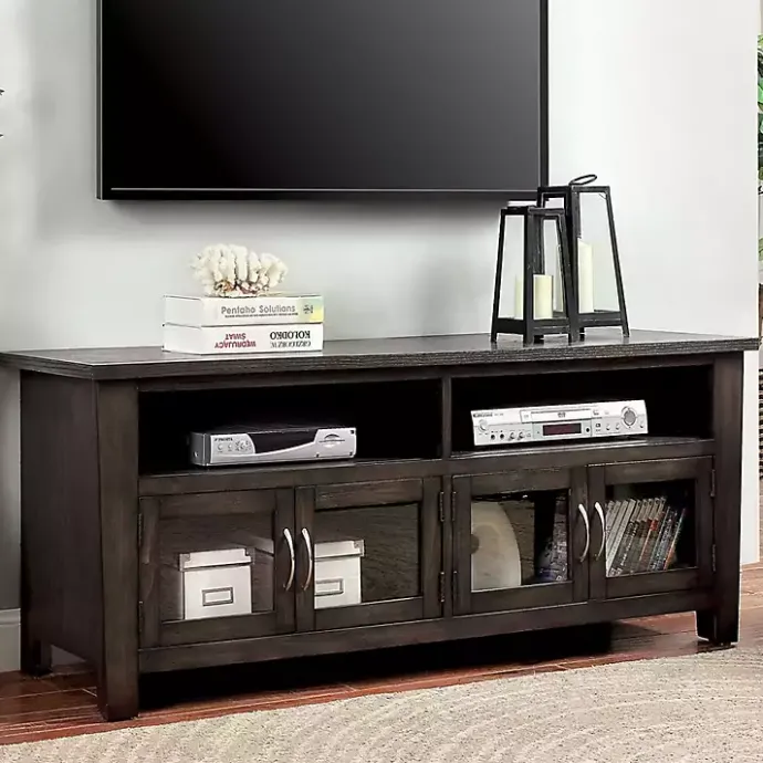 Outlet Kirklands Home Dark Wood 4-Door Media Cabinet Gray