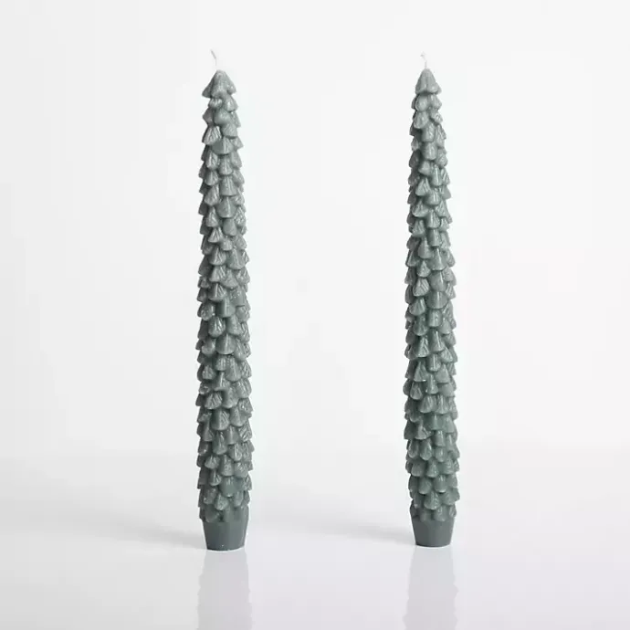 Best Kirklands Home Dark Christmas Tree Taper Candles, Set of 2 Green