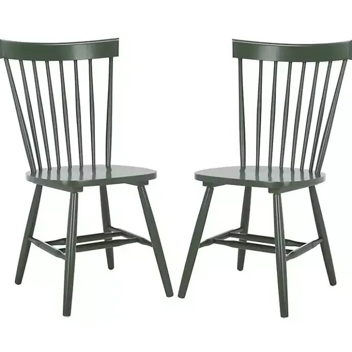 Sale Kirklands Home Dark Parker Spindle Dining Chairs, Set of 2 Green