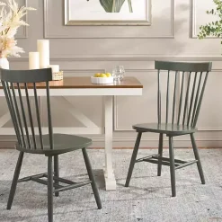 Sale Kirklands Home Dark Parker Spindle Dining Chairs, Set of 2 Green