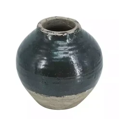 Sale Kirklands Home Dark Two-Tone Round Vase Green
