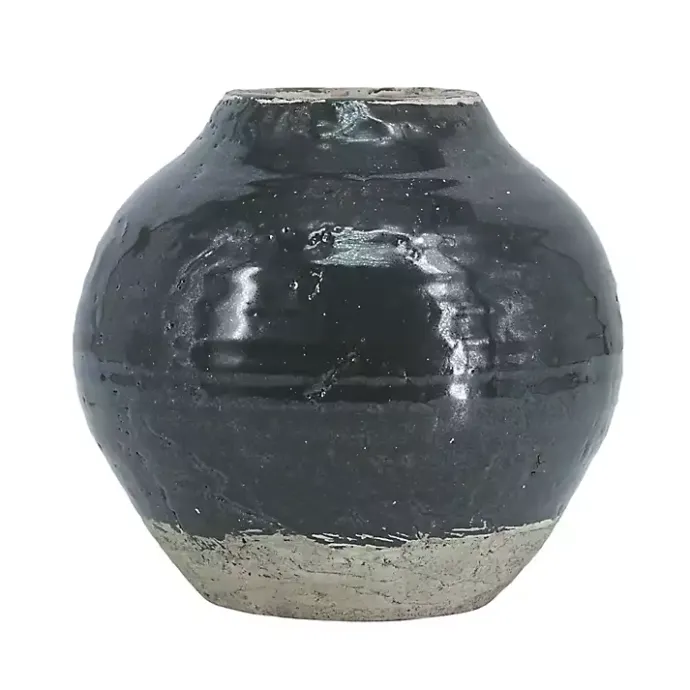 Sale Kirklands Home Dark Two-Tone Round Vase Green