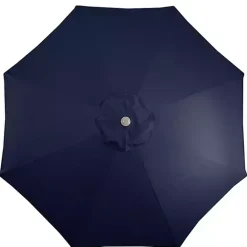 Kirklands Home Dark Navy Tilt Hand Crank Outdoor Umbrella