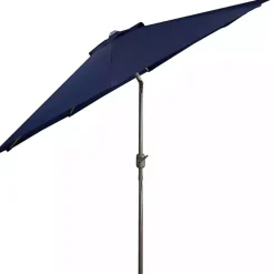 Kirklands Home Dark Navy Tilt Hand Crank Outdoor Umbrella