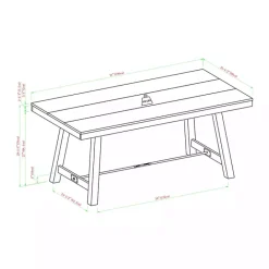 Kirklands Home Dark Oak Wood Rustic Dining Table