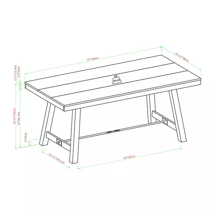 Kirklands Home Dark Oak Wood Rustic Dining Table