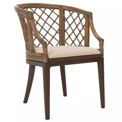 Outlet Kirklands Home Dark Rattan Curved Back Carlotta Accent Chair Brown