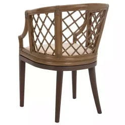 Outlet Kirklands Home Dark Rattan Curved Back Carlotta Accent Chair Brown