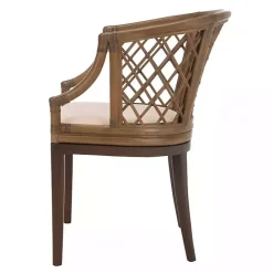 Outlet Kirklands Home Dark Rattan Curved Back Carlotta Accent Chair Brown