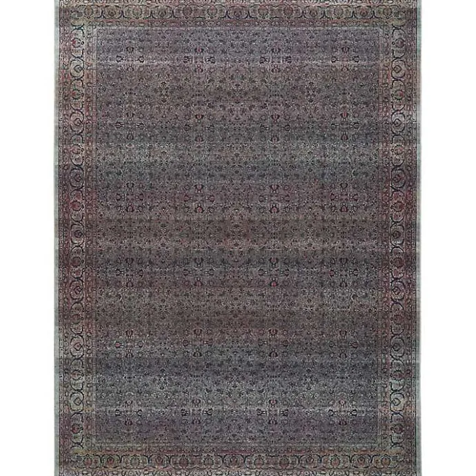 Sale Kirklands Home Dark Vintage Floral Washable Area Rug, 5x7 Gray