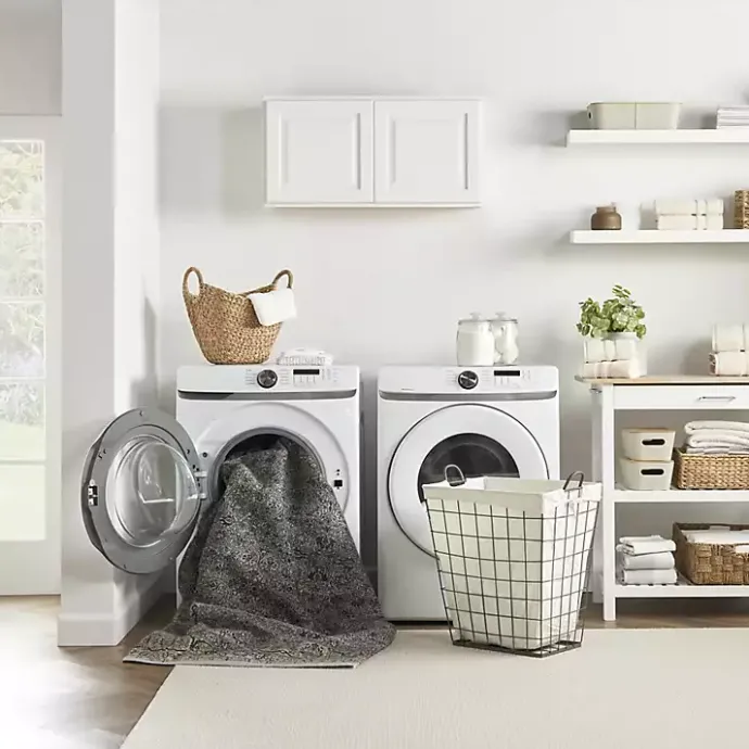 Sale Kirklands Home Dark Vintage Floral Washable Area Rug, 5x7 Gray