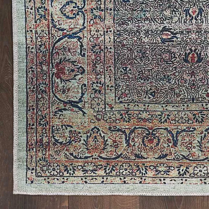 Sale Kirklands Home Dark Vintage Floral Washable Area Rug, 5x7 Gray