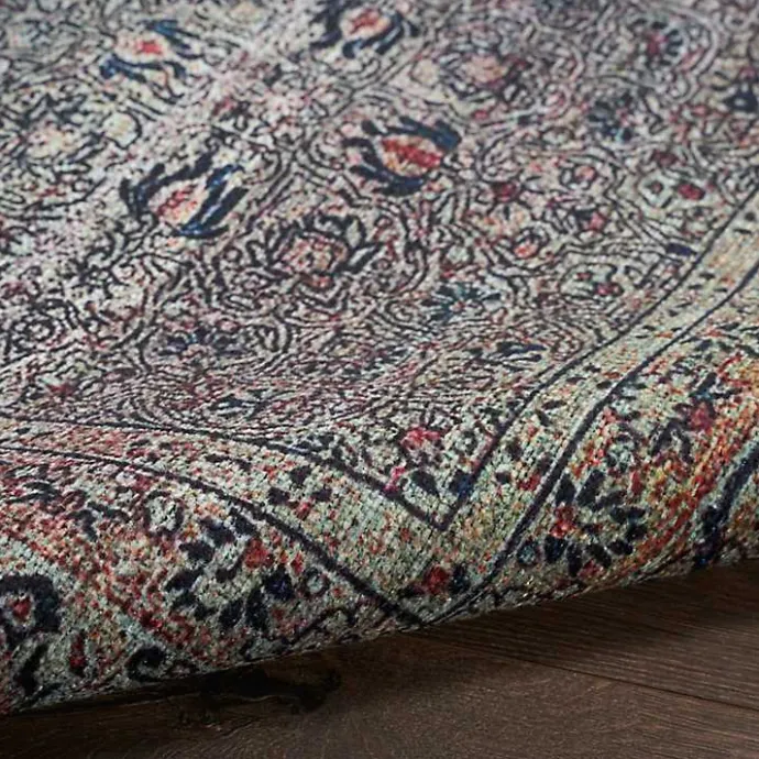 Sale Kirklands Home Dark Vintage Floral Washable Area Rug, 5x7 Gray