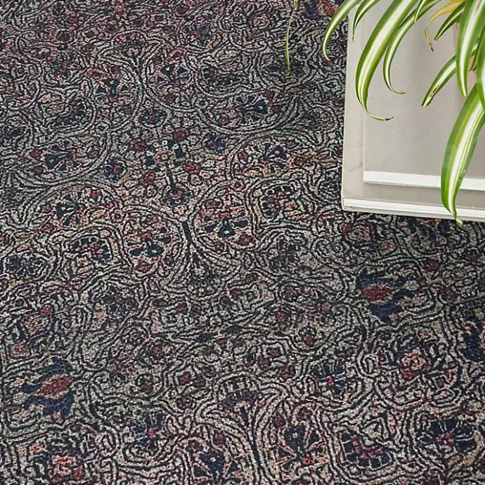 Sale Kirklands Home Dark Vintage Floral Washable Area Rug, 5x7 Gray