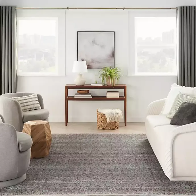 Sale Kirklands Home Dark Vintage Floral Washable Area Rug, 5x7 Gray