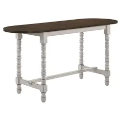 Online Kirklands Home Dark Walnut & White Wood Ema Counter Height Table Brown