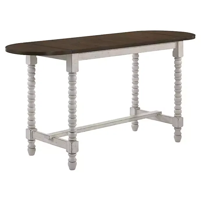 Online Kirklands Home Dark Walnut & White Wood Ema Counter Height Table Brown