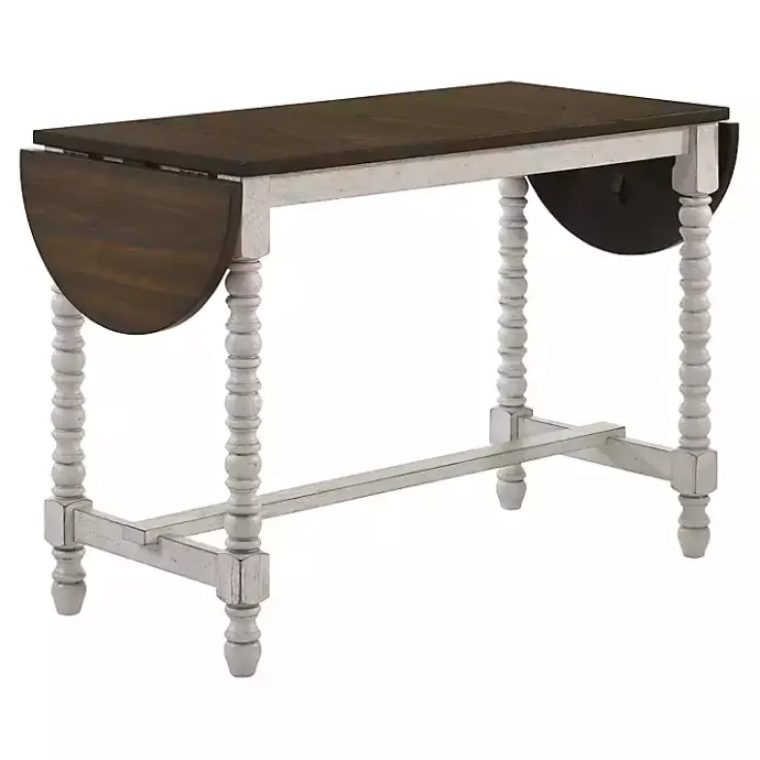 Online Kirklands Home Dark Walnut & White Wood Ema Counter Height Table Brown