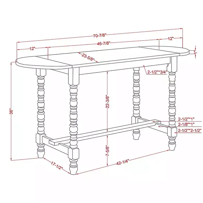 Online Kirklands Home Dark Walnut & White Wood Ema Counter Height Table Brown