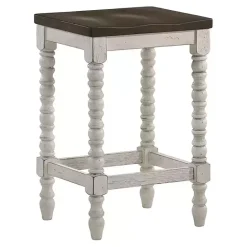 Online Kirklands Home Dark Walnut & White Wood Ema 2-pc. Counter Stools Brown