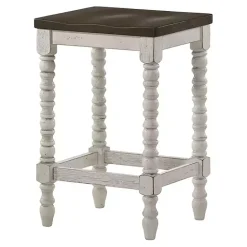 Online Kirklands Home Dark Walnut & White Wood Ema 2-pc. Counter Stools Brown