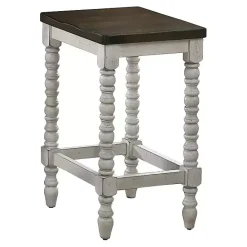 Online Kirklands Home Dark Walnut & White Wood Ema 2-pc. Counter Stools Brown