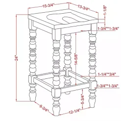 Online Kirklands Home Dark Walnut & White Wood Ema 2-pc. Counter Stools Brown