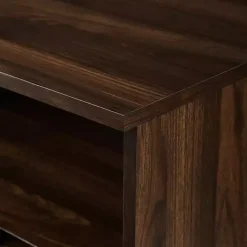 Best Kirklands Home Dark Walnut Angled Door Wooden Sideboard Cabinet Brown