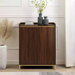 Outlet Kirklands Home Dark Walnut Capri 6-Bottle Cubby Cabinet Brown