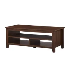 Clearance Kirklands Home Dark Walnut Grooved Side Panel Coffee Table Brown