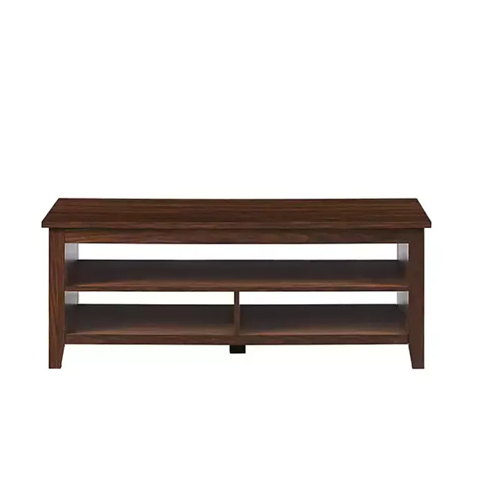 Clearance Kirklands Home Dark Walnut Grooved Side Panel Coffee Table Brown