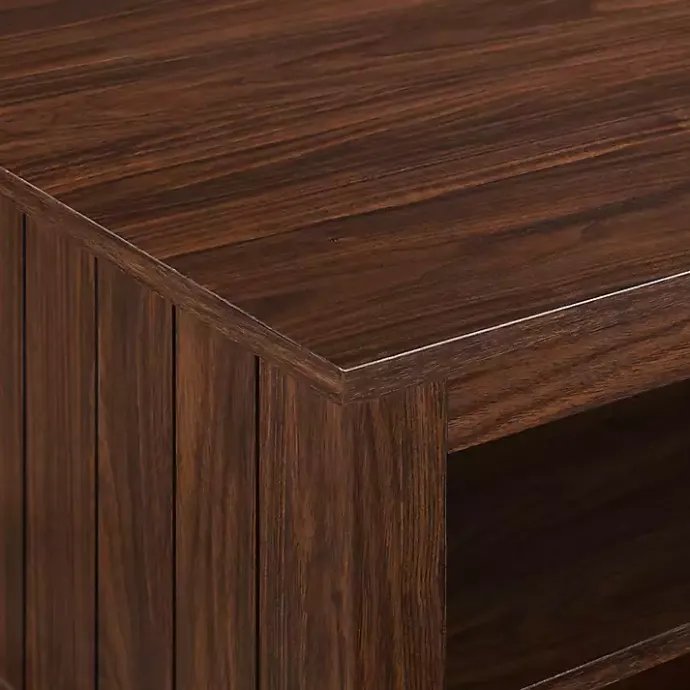 Clearance Kirklands Home Dark Walnut Grooved Side Panel Coffee Table Brown