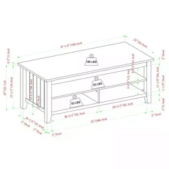 Clearance Kirklands Home Dark Walnut Grooved Side Panel Coffee Table Brown