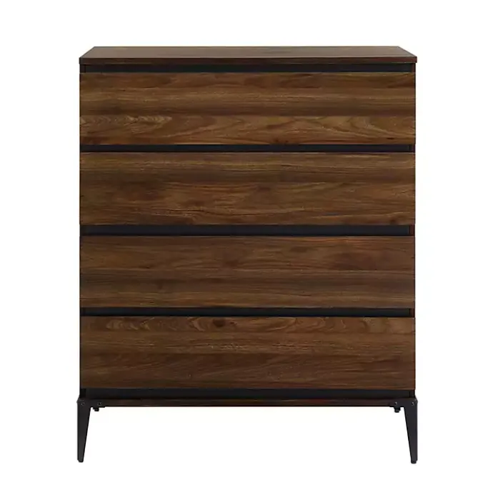 Outlet Kirklands Home Dark Walnut Midcentury Four-Drawer Chest Brown