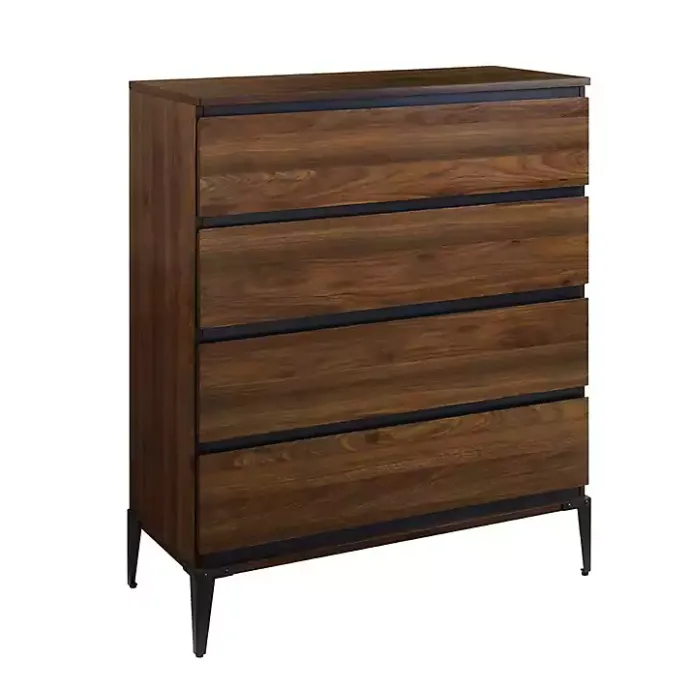 Outlet Kirklands Home Dark Walnut Midcentury Four-Drawer Chest Brown