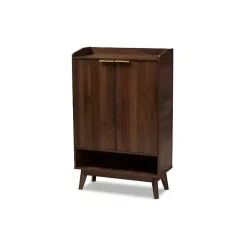 Outlet Kirklands Home Dark Walnut 5-Shelf Wooden Shoe Cabinet Brown