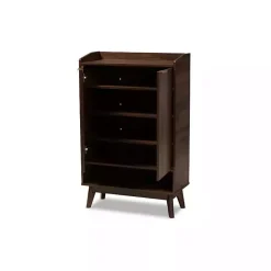 Outlet Kirklands Home Dark Walnut 5-Shelf Wooden Shoe Cabinet Brown