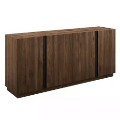 Hot Kirklands Home Dark Walnut Wood and Black Metal Sideboard