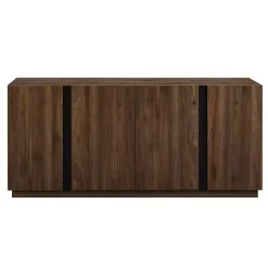 Hot Kirklands Home Dark Walnut Wood and Black Metal Sideboard