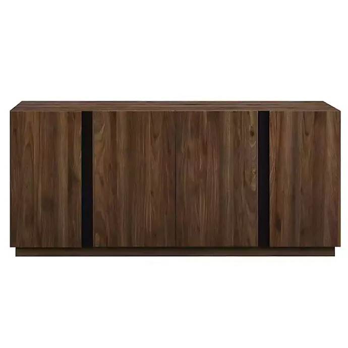Hot Kirklands Home Dark Walnut Wood and Black Metal Sideboard