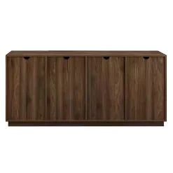 Hot Kirklands Home Dark Walnut Wood and Black Metal Sideboard