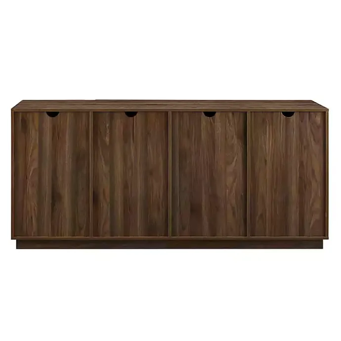 Hot Kirklands Home Dark Walnut Wood and Black Metal Sideboard